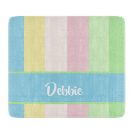 Pastellfarbene Streifen Schneidebrett