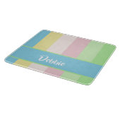 Pastellfarbene Streifen Schneidebrett (Ecke)