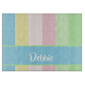 Pastellfarbene Streifen Schneidebrett (Vorderseite)