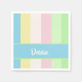 Pastellfarbene Streifen Serviette
