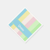 Pastellfarbene Streifen Serviette (Ecke)