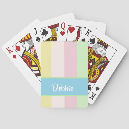Pastellfarbene Streifen Spielkarten (Rückseite)