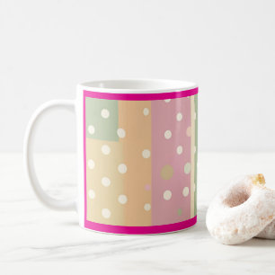 Pastellfarbene Streifen und Punkte Kaffeetasse