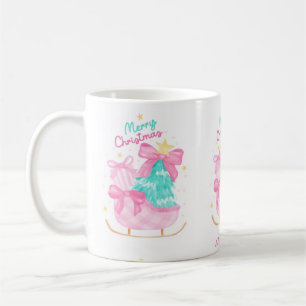 pastellfarbene Träume blau, rosa und gelber Schlit Kaffeetasse
