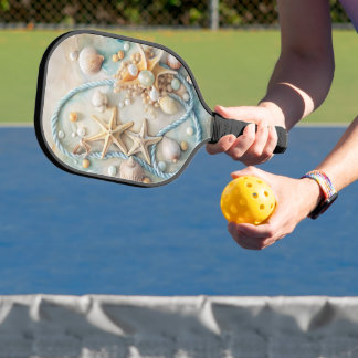 PASTELLFARBENE TROPISCHE VERZIERTE MEERESSCHNECKEN PICKLEBALL SCHLÄGER