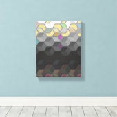 pastellfarbene und dunkle 3D-Würfel im Hintergrund Leinwanddruck (Insitu (Holzboden))