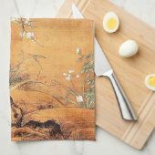 Pastellfarbene und kamellische chinesische Farbkun Geschirrtuch (Viertel Falte)