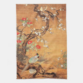 Pastellfarbene und kamellische chinesische Farbkun Geschirrtuch (Vertikal)