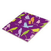 Pastellfarbene Varietät des Vogelmusters Fliese (Seite)