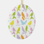 Pastellfarbene Varietät des Vogelmusters Keramik Ornament (Rechts)