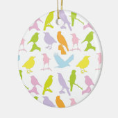 Pastellfarbene Varietät des Vogelmusters Keramik Ornament (Links)