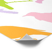 Pastellfarbene Varietät des Vogelmusters Poster (Ecke)