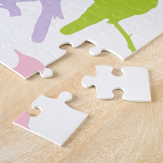 Pastellfarbene Varietät des Vogelmusters Puzzle (Seite)