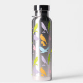 Pastellfarbene Varietät des Vogelmusters Trinkflasche (Rechts)