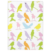 Pastellfarbene Vielfalt der Vogelmuster-Zwischenab Klemmbrett (Rückseite)