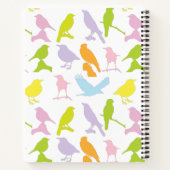 Pastellfarbene Vielfalt von Birds-Muster-Notebook Notizblock (Rückseite)