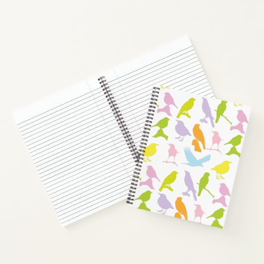 Pastellfarbene Vielfalt von Birds-Muster-Notebook Notizblock (Innenseite)