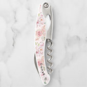 Pastellfarbene Vintage-Rosen-Muster Kellnermesser (Rückseite)