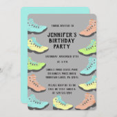 Pastellfarbene Wanderstiefel, individuell angepass Einladung (Vorne/Hinten)