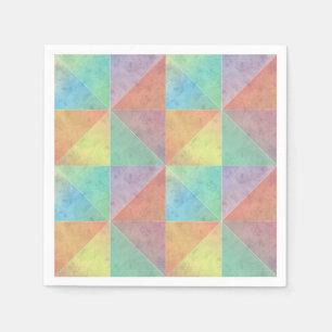 Pastellfarbene Wasserfarbdreiecke Geometrische Kun Serviette