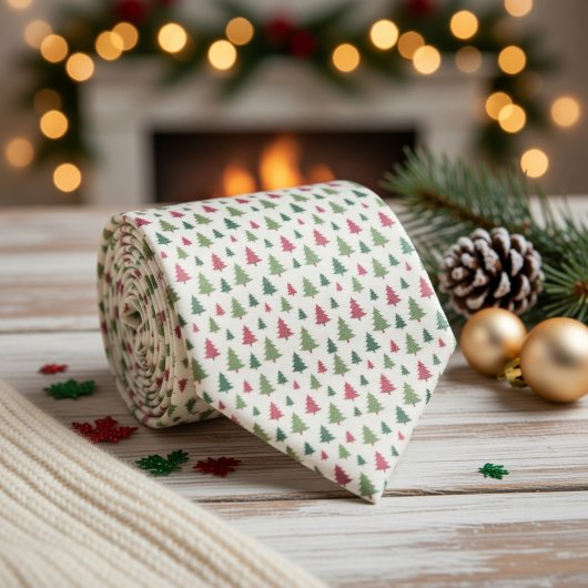 Pastellfarbene Weihnachtsbäume Krawatte