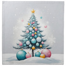 Pastellfarbene Weihnachtsdekoration in Blau und Pi