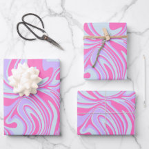 Pastellfarbene Wellen in Rosa, Lavendel und Hellbl