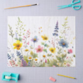 Pastellfarbene Wildblumen Decoupage Seidenpapier (Basteln)