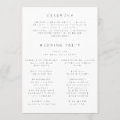 Pastellfarbene Wildblumen-Hochzeitsprogramm Programm (Rückseite)