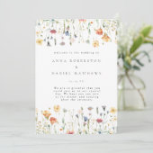 Pastellfarbene Wildblumen-Hochzeitsprogramm Programm (Stehend Vorderseite)
