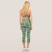 Pastellfarbene Wildblumen in rosa, Lila orange und Capri Leggings (Rückseite)