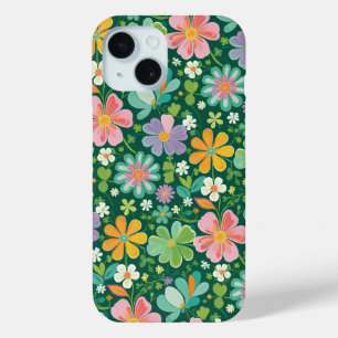 Pastellfarbene Wildblumen in Rosa Lila Orange und Case-Mate iPhone Hülle