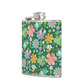 Pastellfarbene Wildblumen in rosa, Lila orange und Flachmann (Links)