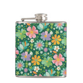 Pastellfarbene Wildblumen in rosa, Lila orange und Flachmann (Vorderseite)