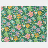 Pastellfarbene Wildblumen in rosa, Lila orange und Fleecedecke (Vorderseite (Horizontal))