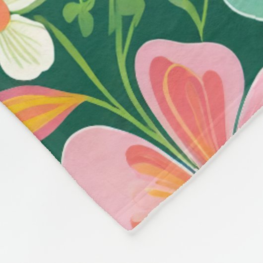 Pastellfarbene Wildblumen in rosa, Lila orange und Fleecedecke (Ecke)