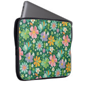 Pastellfarbene Wildblumen in rosa, Lila orange und Laptopschutzhülle (Vorne Rechts)