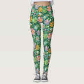 Pastellfarbene Wildblumen in rosa, Lila orange und Leggings (Vorderseite)