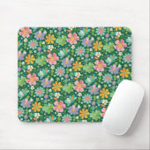 Pastellfarbene Wildblumen in rosa, Lila orange und Mousepad (Mit Mouse)