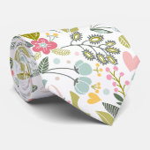 Pastellfarbene Wildblumen SommerWiesenmuster Krawatte (Gerollt)