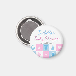 Pastellfarbene winzige Icons Baby-Partys & Geschle Magnet