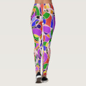 Pastellfarbene wirbelnde abstrakte Muster Leggings (Rückseite)