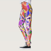 Pastellfarbene wirbelnde abstrakte Muster Leggings (Links)