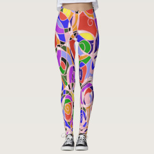 Pastellfarbene wirbelnde abstrakte Muster  Leggings