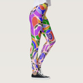Pastellfarbene wirbelnde abstrakte Muster Leggings (Rechts)