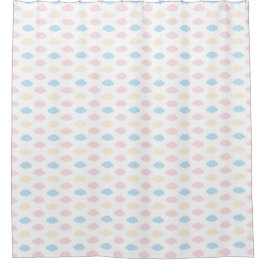 Pastellfarbene Wolken Rosa Blau Gelb Modern Duschvorhang