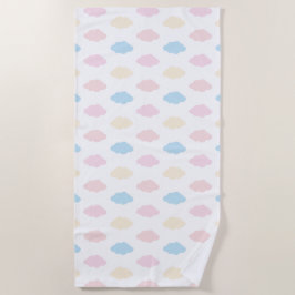 Pastellfarbene Wolken Rosa Blau Gelb Modern. Strandtuch