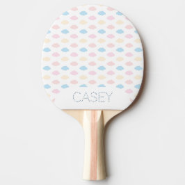 Pastellfarbene Wolken Rosa Blau Gelb Modern. Tischtennis Schläger
