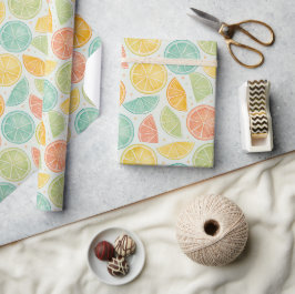 Pastellfarbene Zitrus-Polka-Punkt-Geschenkverpacku Geschenkpapier