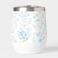 Pastellfarbener Blumen Thermo-Weinbecher